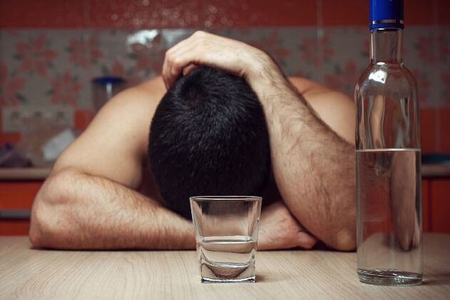 Male alcoholism, with fatal consequences for the body