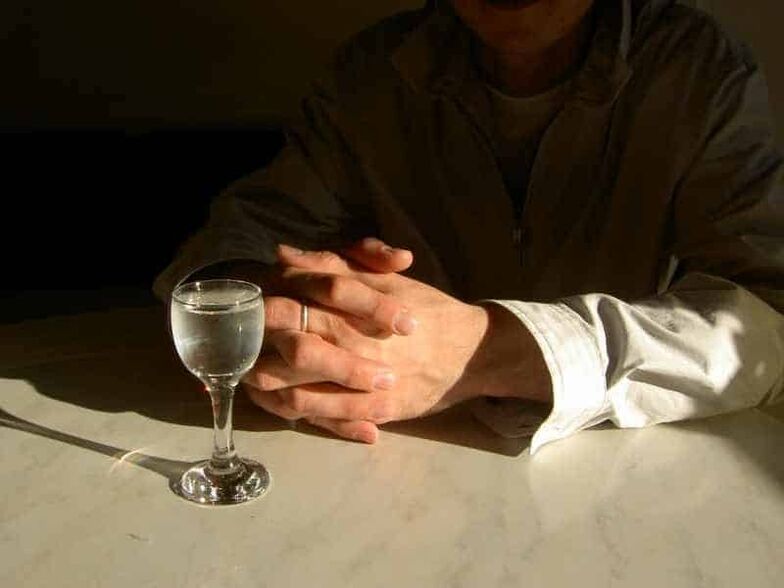 By drinking even small doses of strong alcohol daily, a person develops alcohol dependence.